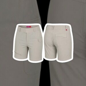 Terry Cycling Shorts Womens XL Khaki Mountain Bike Cargo Shorts‎ Nylon Stretch